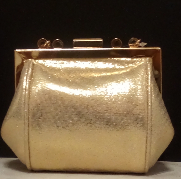 Small Gold & Rhinestone "After 5" Evening Handbag - Picture 7 of 8